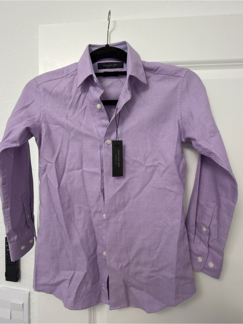 Marc New York Lavender Micro-Pattern Button-Down Shirt